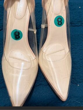 Women’s Pointed Clear Vamp Pump in Nude - Unbranded